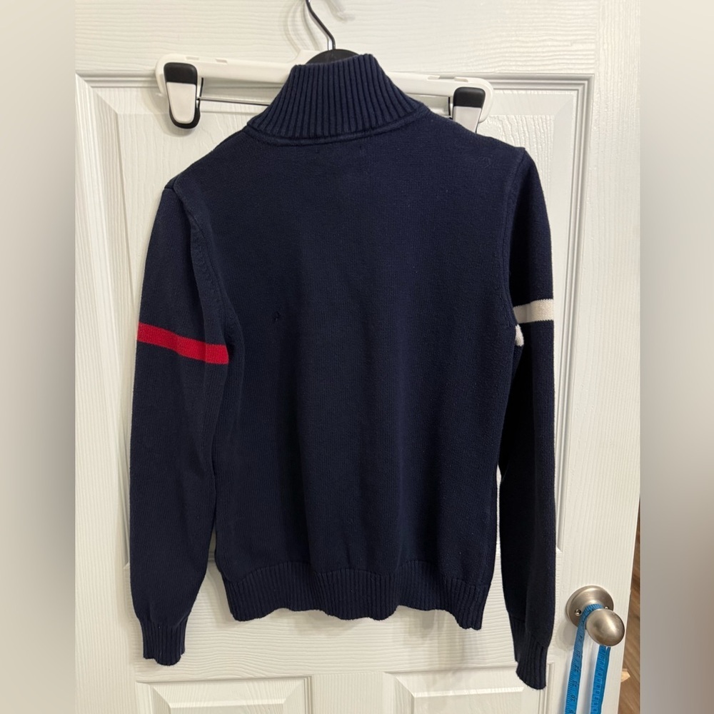 Tommy Hilfiger Full Zip Sweater Youth L Fits Adult XS/S Y2K preppy navy blue - Picture 4 of 9